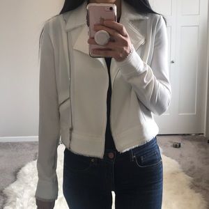 BarIII white moto jacket